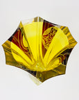 Extremely rare antique Art Deco footed spiral citrine and ruby enamel vase by Karl Palda