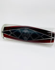 Extremely rare antique Art Deco part satin black and ruby enamel cylinder glass vase by Karl Palda