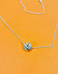Vintage rose gold plated necklace with knot ball pendant