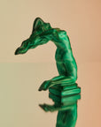 ANTIQUE ART DECO MALACHITE GLASS NUDE