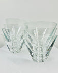 1980s Krosno Poland clear glass bowl with control bubble base