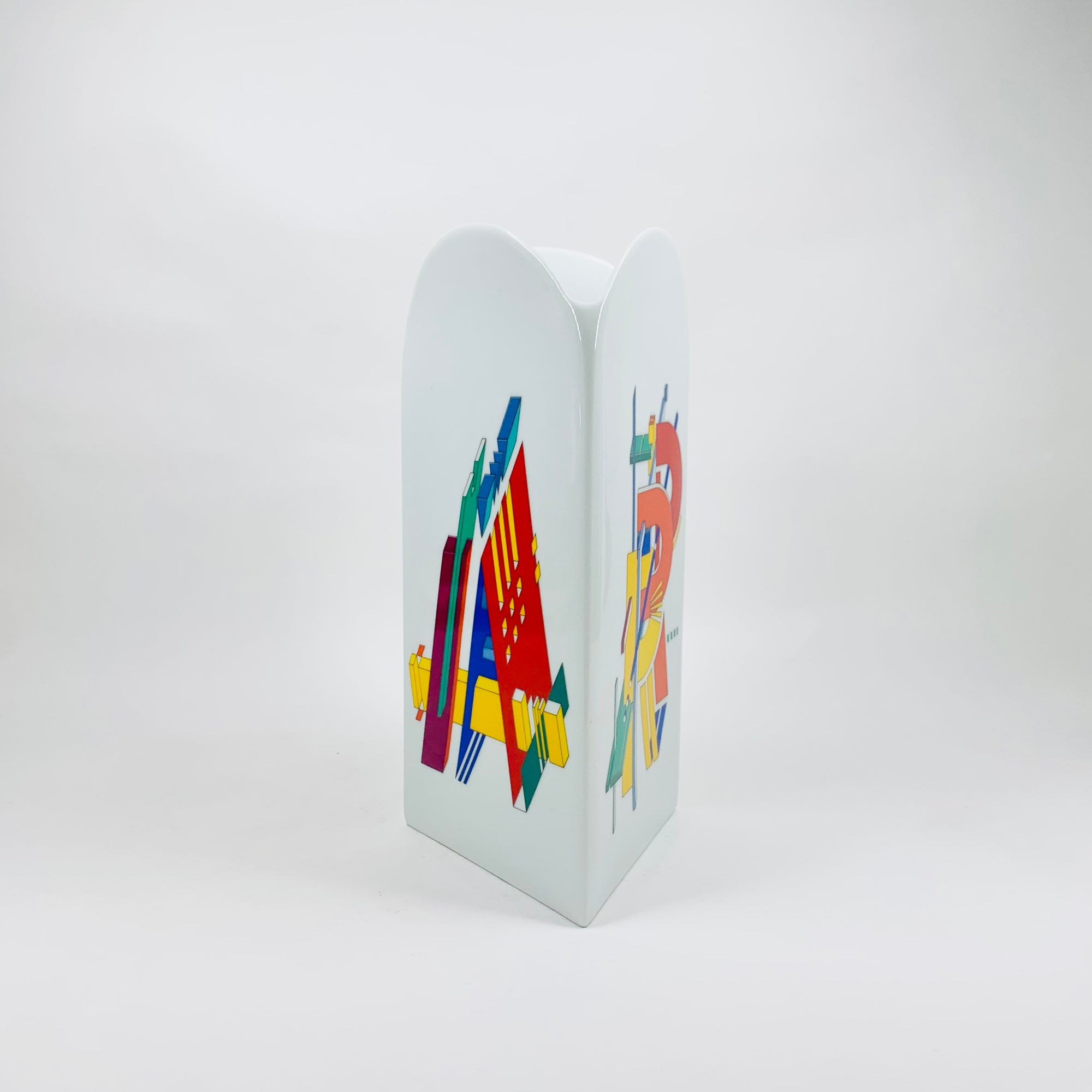 1980s Memphis Rosenthal Studio Line happiness porcelain vase by Morandini