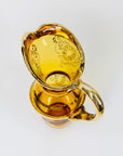 Antique Bohemian amber glass tea set with gold gilding