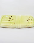 Large Midcentury Pates Australia yellow drip glaze pottery trough vase