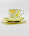 Antique Art Deco hand painted Grafton fine China tea cup and matching saucer and cake plate