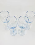 MCM hand made short stem blue wine glasses