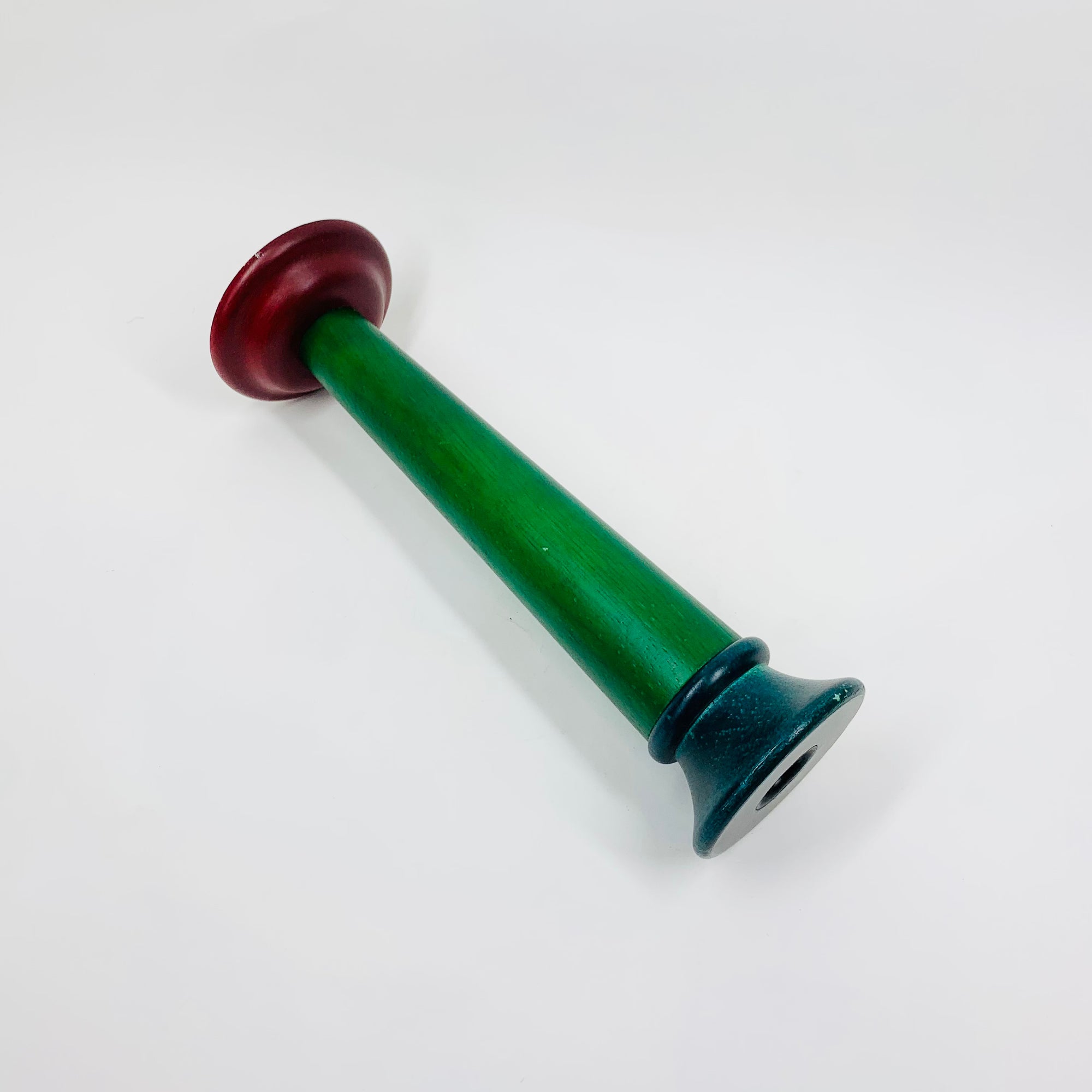 80s Memphis tall wooden candle holder