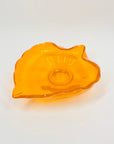 1970s JAPANESE MANDARIN ORANGE GLASS PINCHED BOWL