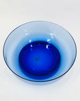 MCM hand made thick cobalt blue glass bowl