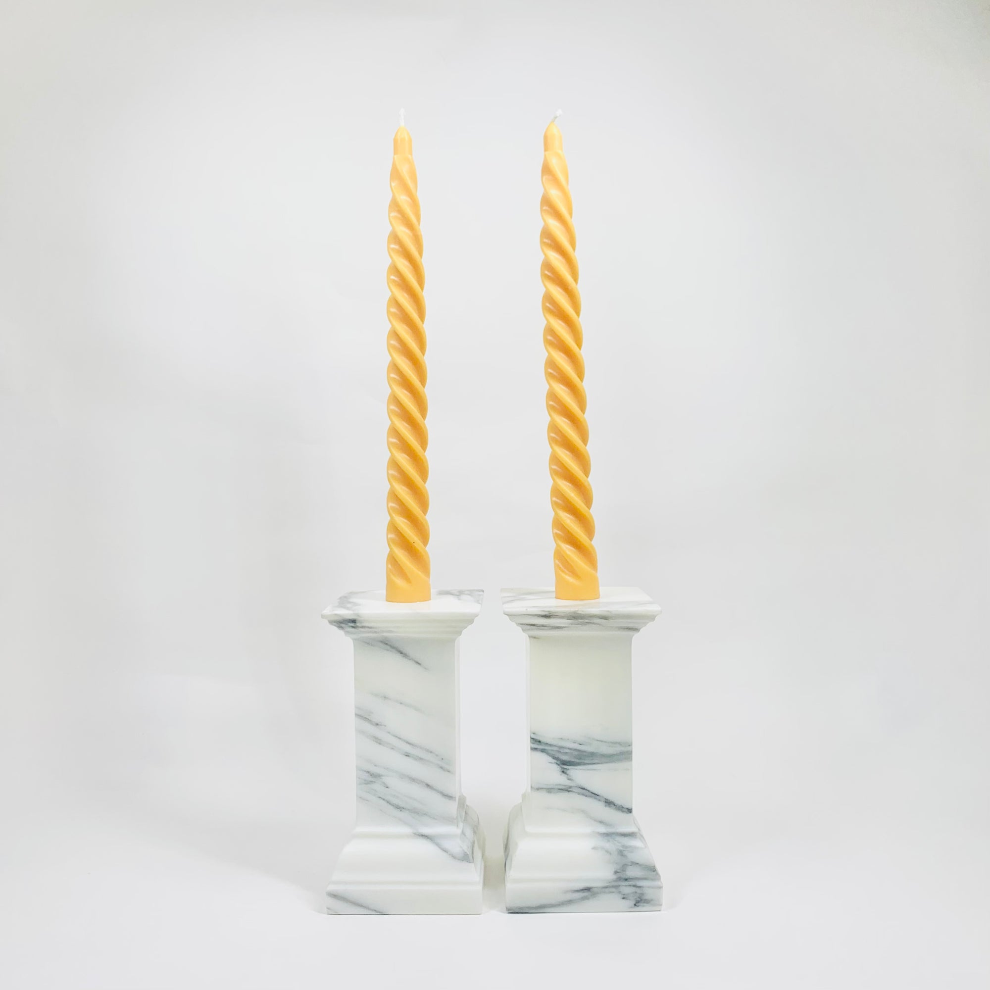 Antique Art Deco solid marble candle holders