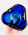 Stunning and rare MCM Murano cobalt blue glass ashtray