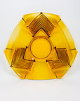 Extremely rare antique Art Deco pressed amber Depression glass platter with divider