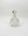 Antique hand etched cut crystal perfume bottle