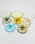 Midcentury thick harlequin glass coupe/dessert bowl
