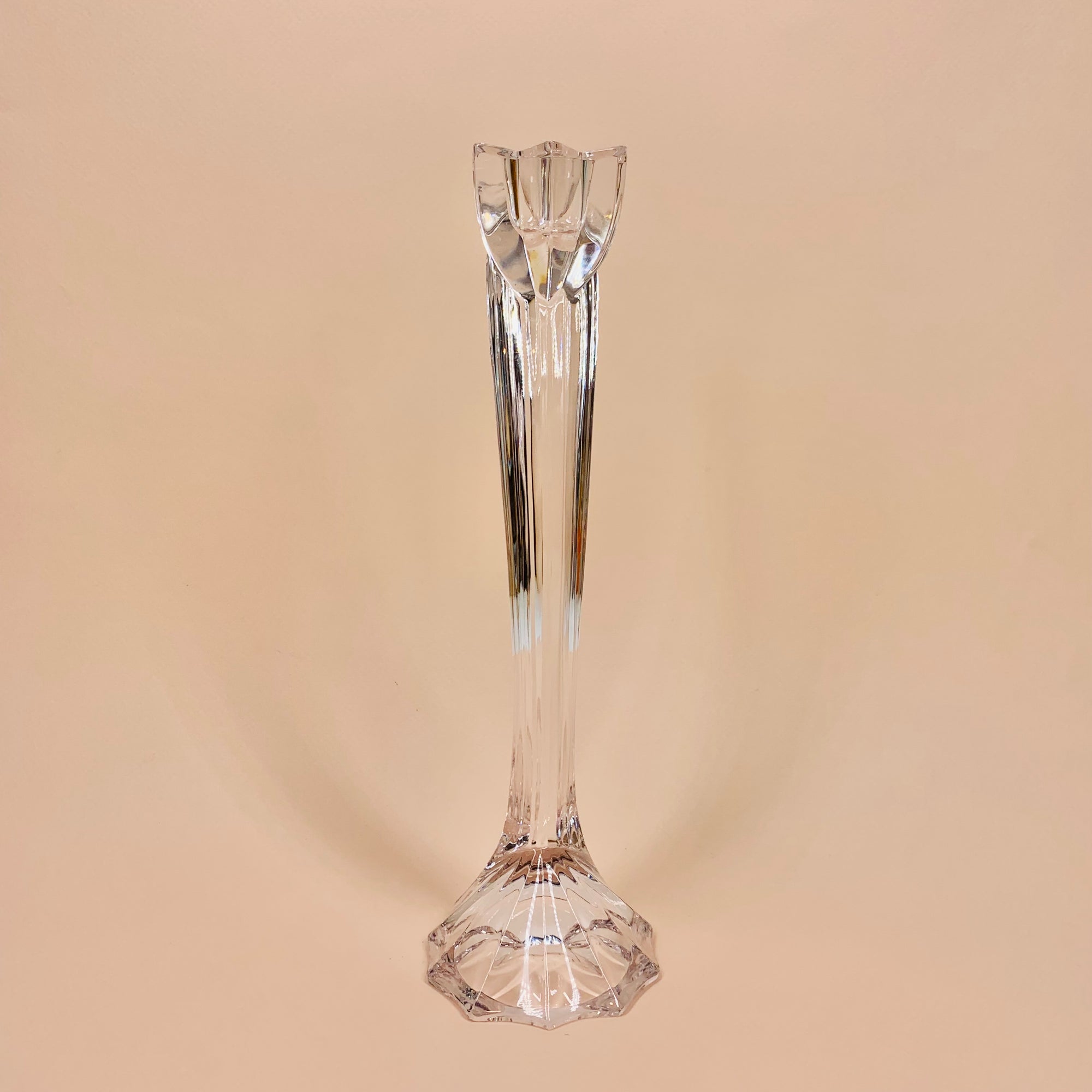 Vintage Japanese crystal shell base candle holder