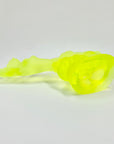Art Deco reproduction of Lalique lie down Nude with star bangle cape figurine in uranium glass