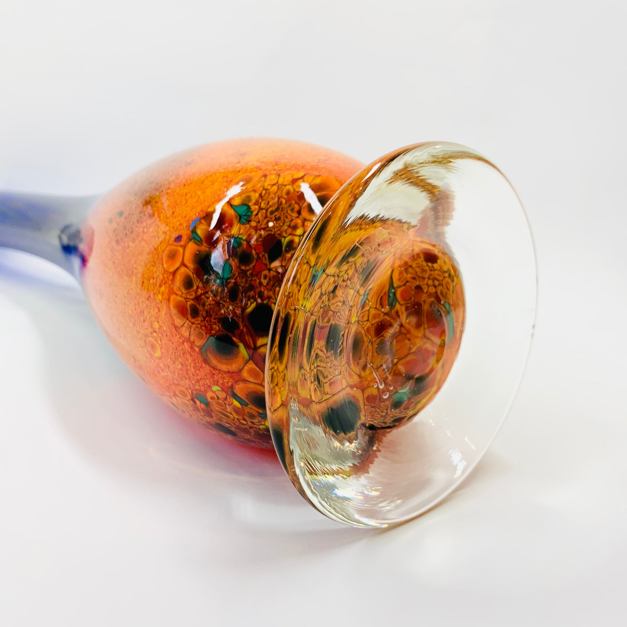Vintage mouth blown art glass Outback series vase by Australian artist Eamonn Vereker