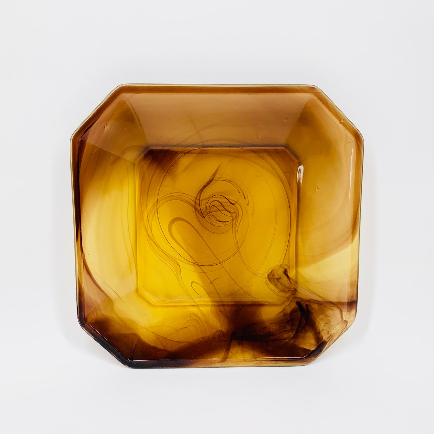 Rare antique Art Deco Davidson brown glass cake plate