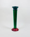 80s Memphis tall wooden candle holder