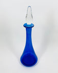 MCM American blue glass bottle decanter with clear stopper
