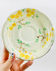 Antique Art Deco hand painted Grafton fine China tea cup and matching saucer and cake plate