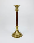 Vintage MCM wooden brass candle holders
