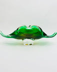 1960s SKLO UNION GREEN SOMMERSO GLASSES BOWL BY JOSEF HOSPODKA