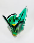 1960s SKLO UNION GREEN SOMMERSO GLASS VASE BY JOSEF HOSPODKA