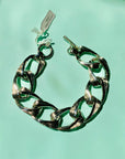 1970s West German silver plated fancy links with fob clasp bracelet