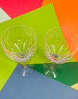 Extremely rare vintage Orrefors fine hand cut crystal wine glasses