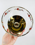 1940s GOLD GILDED ROSE PATTERN GLASS COUPE
