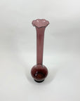 MCM amethyst glass bottle vase with ruffle rim