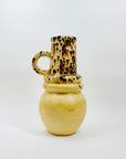 Midcentury hand made West German drip glaze brown beige pottery jug/vase