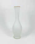 Antique hand painted Italian cased white glass posy vase