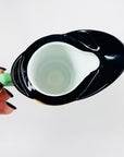Extremely rare 1920s Victoria Czechoslovakia Art Deco hand painted porcelain coffee cup and matching saucer