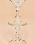 Antique crystal champagne coupe with gold gilding rim