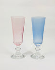 Midcentury harlequin glass champagne flutes
