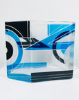 Antique Art Deco black and blue enamel glass vase by Karl Palda