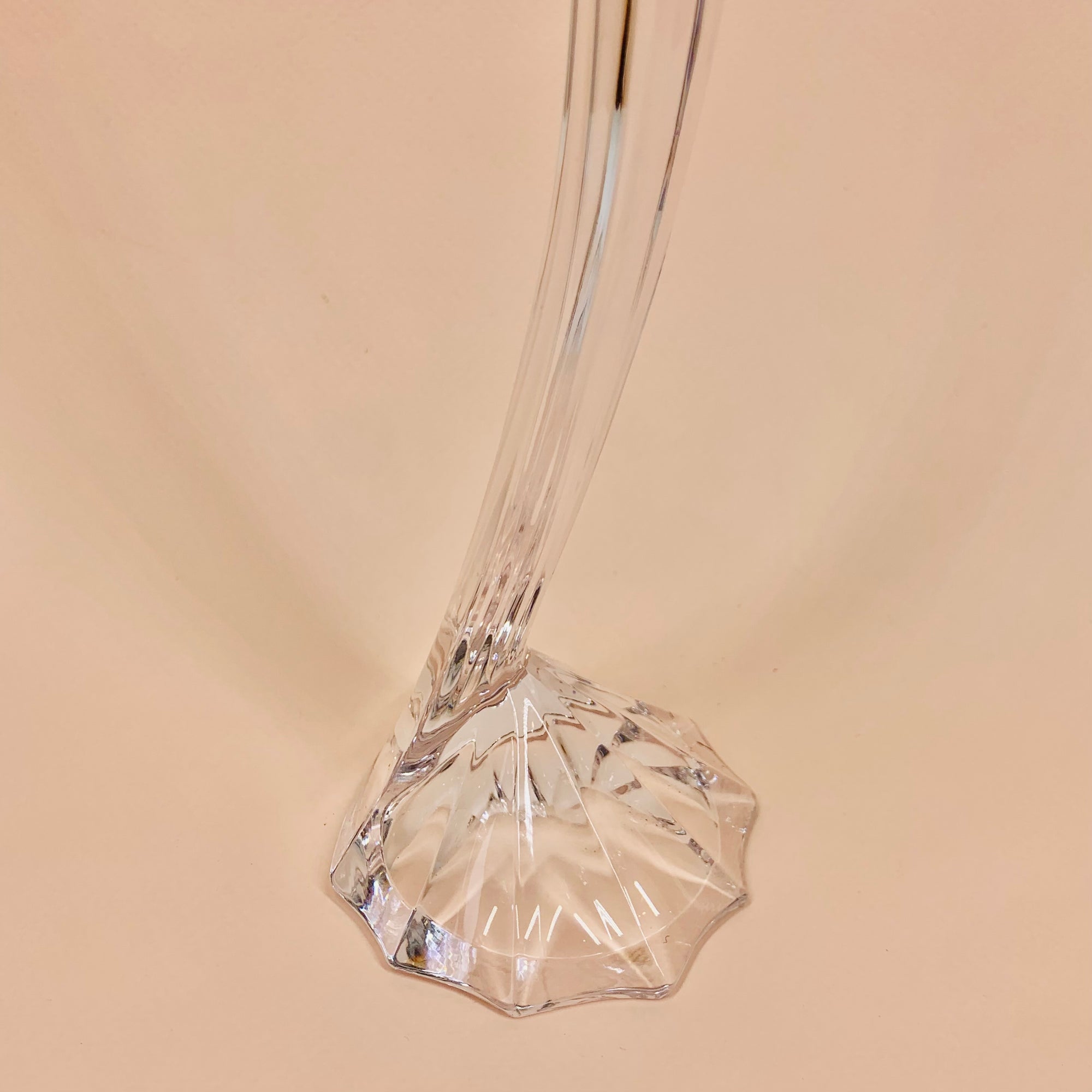 Vintage Japanese crystal shell base candle holder