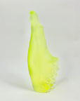 Art Deco reproduction of Lalique Nude with star bangle cape figurine in uranium glass
