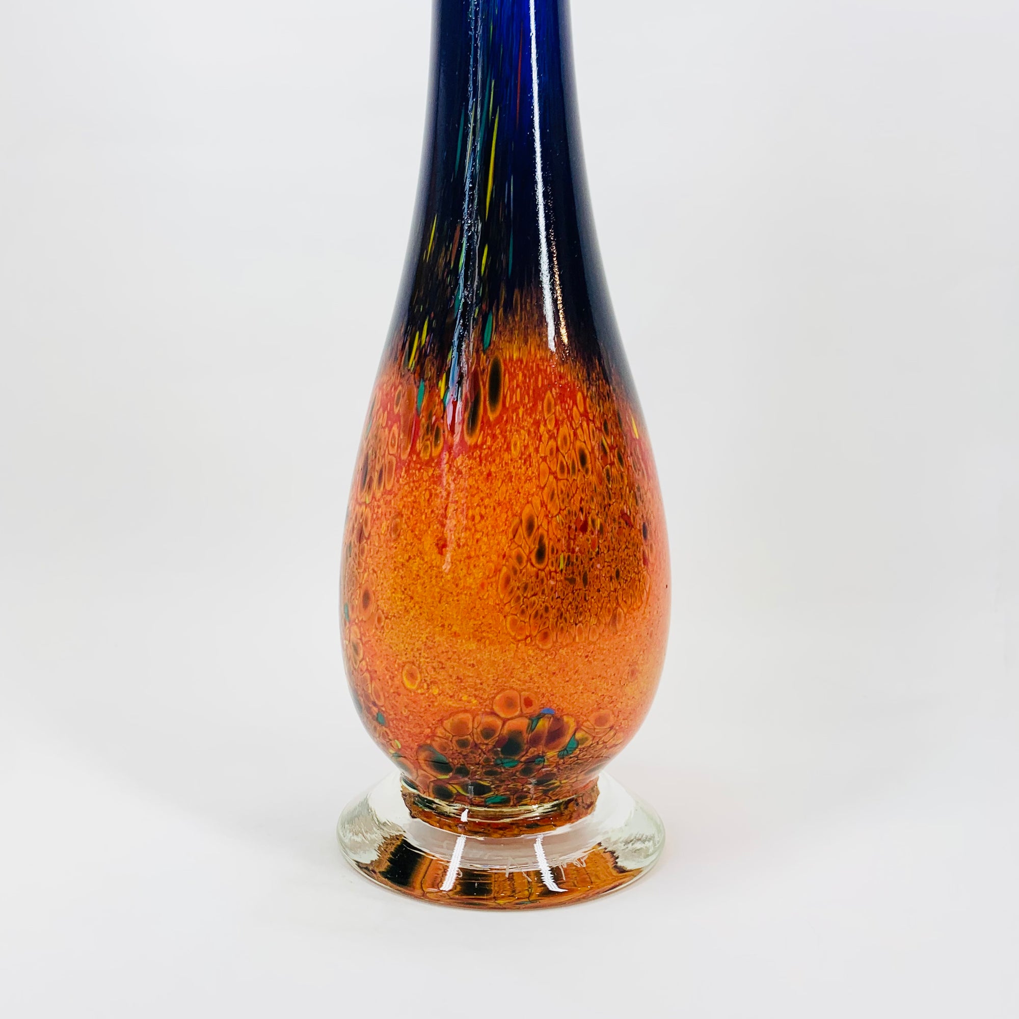 Vintage mouth blown art glass Outback series vase by Australian artist Eamonn Vereker