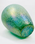 Large antique Art Nouveau Kralik hand made peacock iridescent crackle glass vase