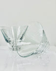 1980s Krosno Poland clear glass bowl with control bubble base