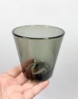 Rare hand made MCM thick grey glass water tumblers
