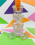 Antique pressed glass candle holder