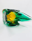 1960s SKLO UNION GREEN SOMMERSO GLASS VASE BY JOSEF HOSPODKA