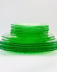 Extremely rare antique Art Deco uranium glass plate in the princess pattern