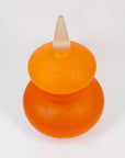 Extremely rare Midcentury Italian orange satin glass canister with minaret lid
