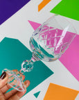 MCM short stem Bohemian fine crystal wine glasses