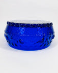Midcentury Finnish cobalt blue glass bowl by Tamara Aladin with relief